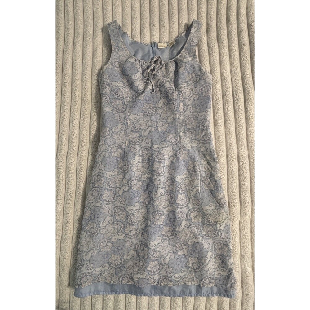 Vintage 90s Size 6 Merona Silk Dress Paisley Print Blue Y2K 90s Fairy Boho